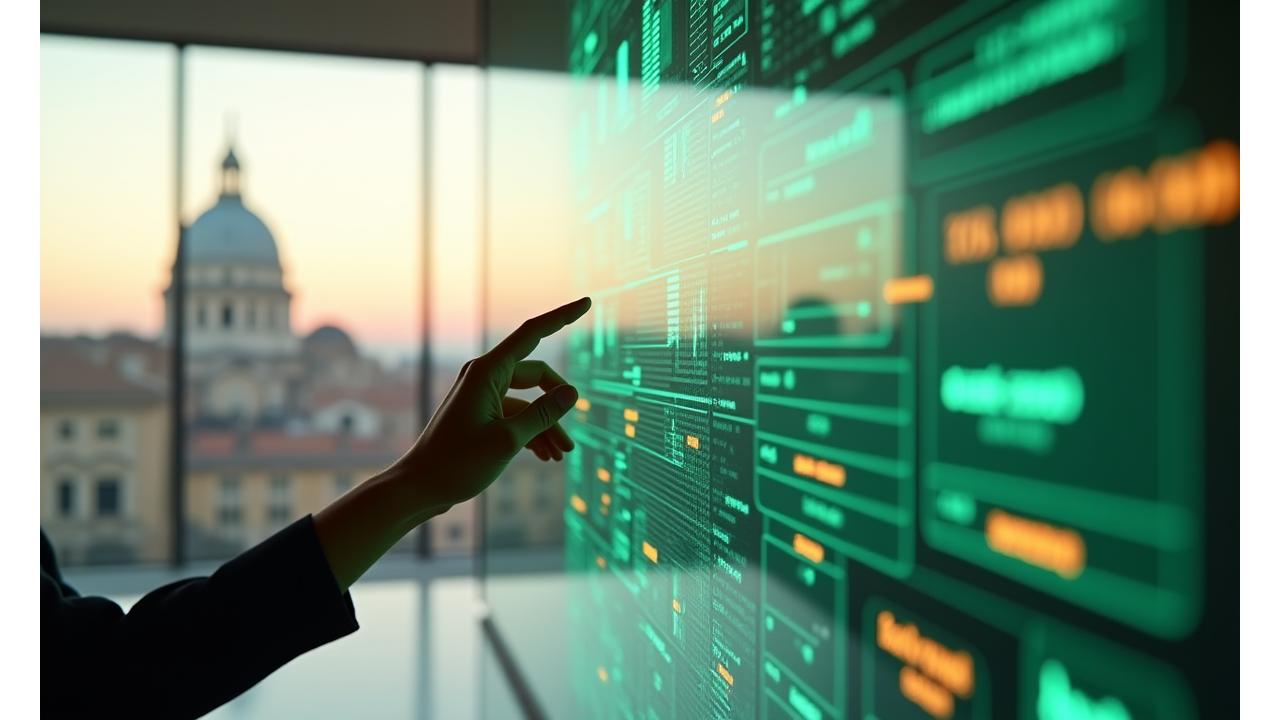 Visualizzazione dati interattiva che mostra grafici di tendenze wellness e insight chiave per adulti 35+, con un tocco di eleganza italiana.