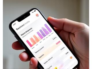 Interfaccia di un'app di monitoraggio dell'umore che mostra grafici colorati e icone di emozioni, su uno smartphone.