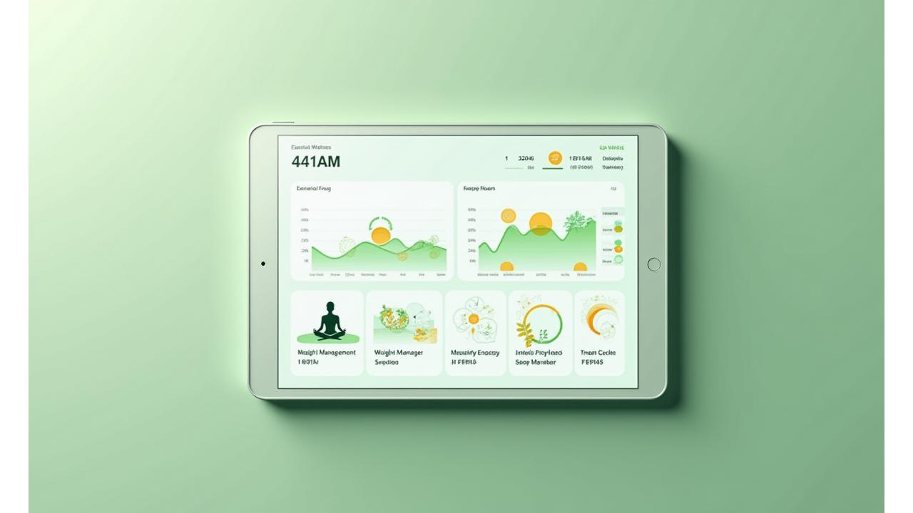 Demo interattiva della piattaforma di personalizzazione di Vita Solari, un tablet che mostra grafici di progresso e raccomandazioni personalizzate per il benessere.