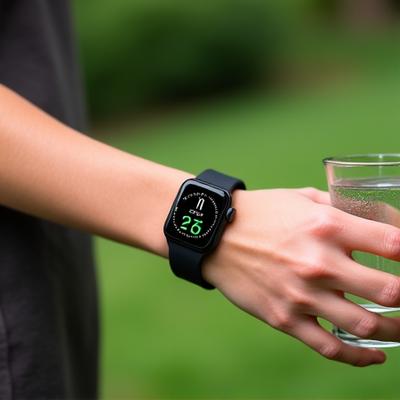 Smartwatch di ultima generazione al polso di una persona attiva.